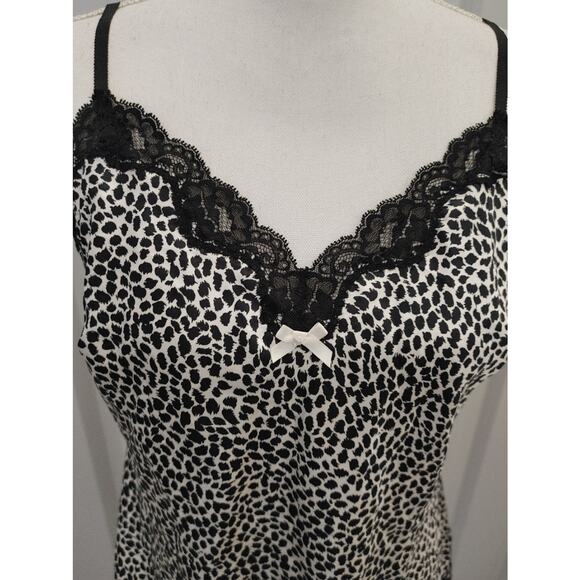 Victoria's Secret Satin Lace Negligee Night Lingerie Animal Print Medium - Picture 3 of 5